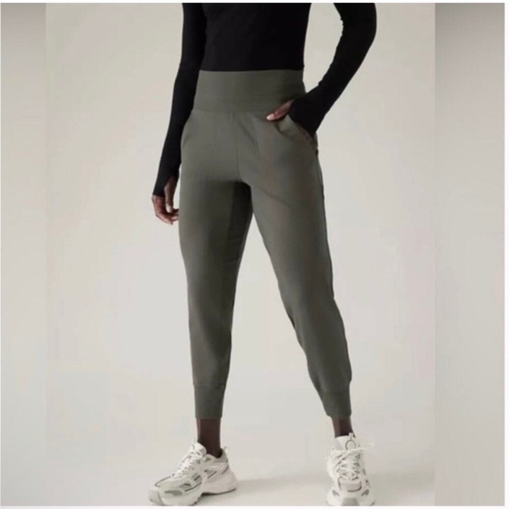 Athleta Pants Women 2X Green Gray Venice High Rise Jogger Minimal Travel Stretch